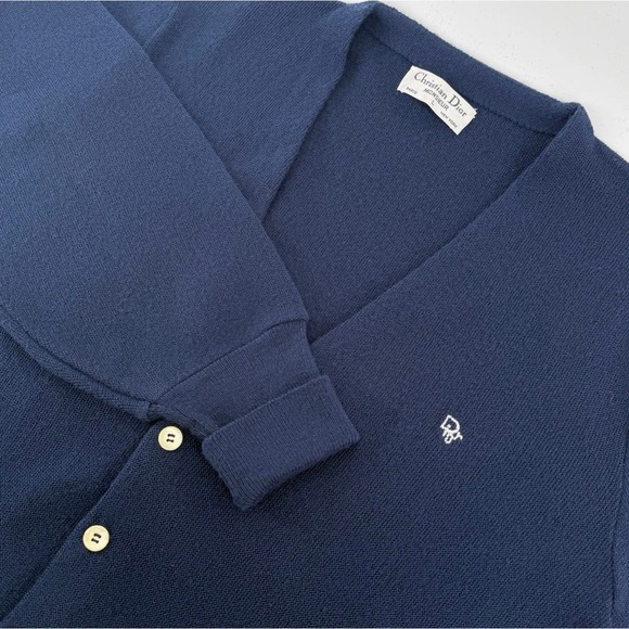 Christian Dior Other - Vintage 80s Christian Dior Monsieur Navy Blue Cardigan Sweater Grandpa Mens M